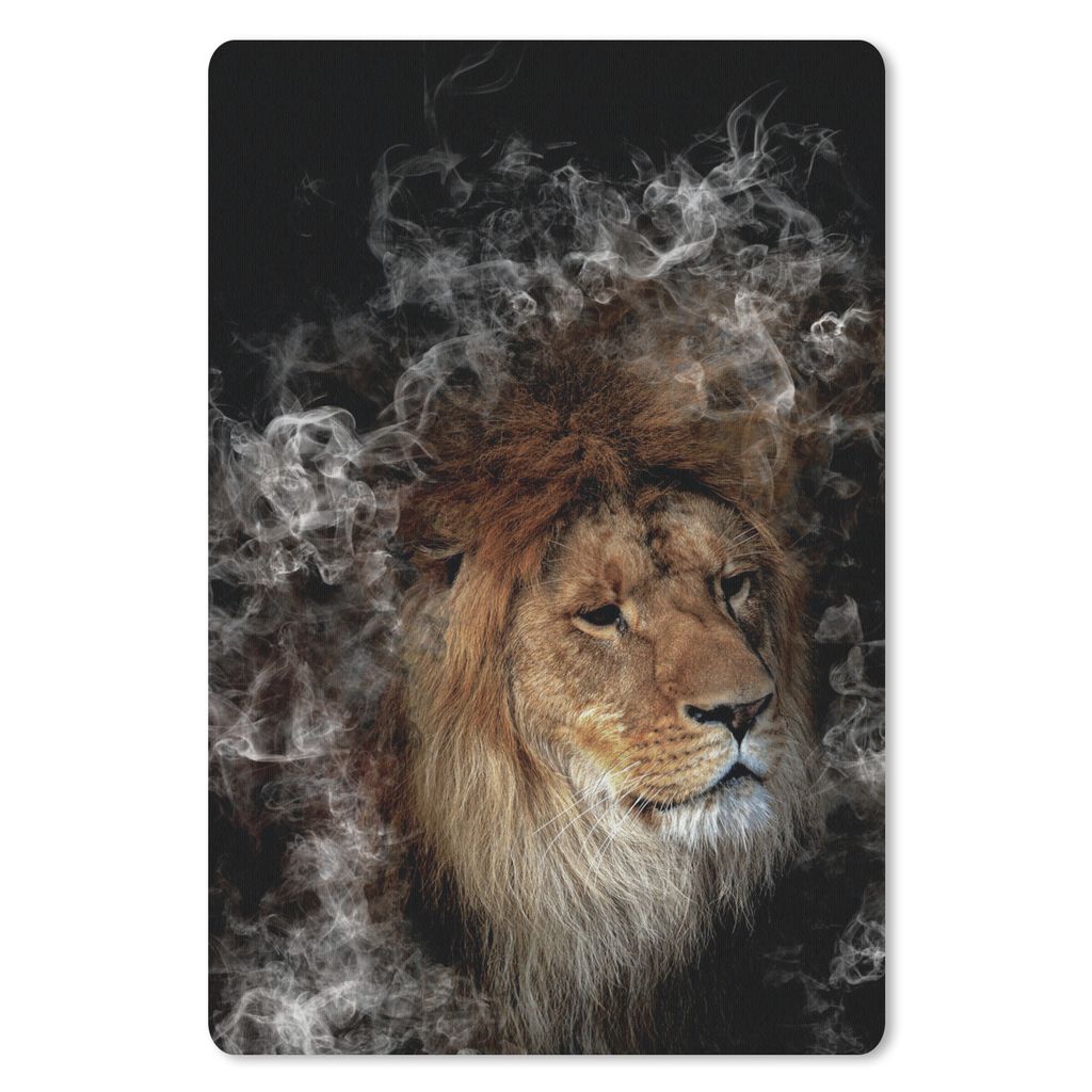 MuchoWow Mauspad Mousepad Löwe - Rauch - Abstrakt 40x60 cm - Mousepads - Maus Mat - Pad - Mausunterlage - Schreibtisch Accesoire