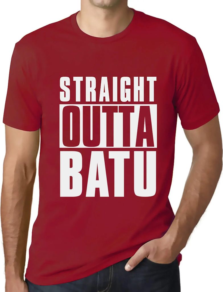 Herren Grafik T-Shirt Straight Outta Batu Öko-Verantwortlich Vintage Jahrgang Kurzarm Lustige Druck Geburtstag Geschenk Mann