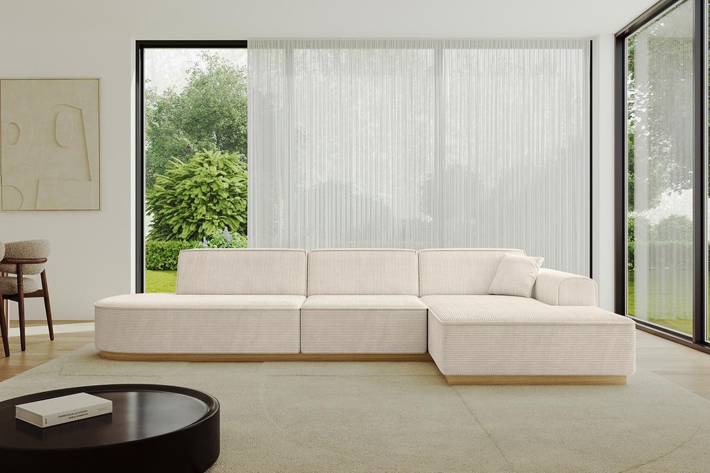 ALTDECOR Ecksofa in L-Form IREA-L2-v2 327x165x80 cm Beige Corner Sofa Eckcouch Couch Wohnlandschaft Cauchsofa