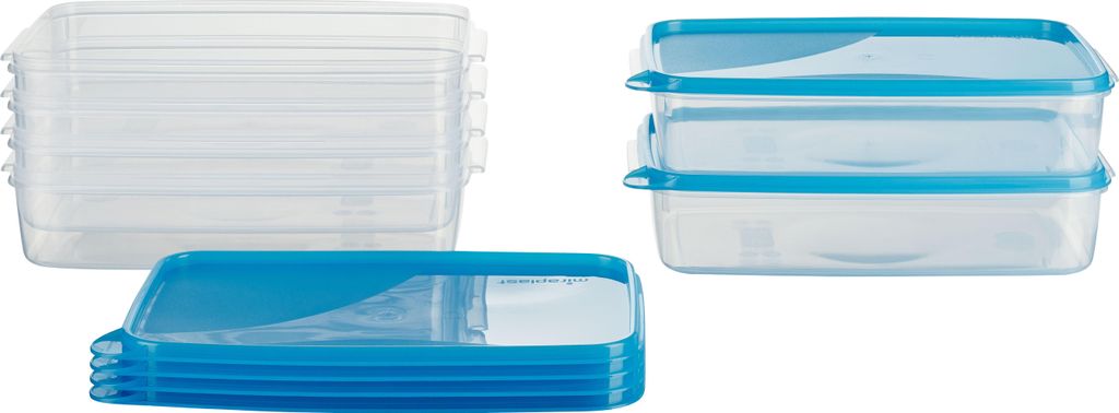 MiraHome Vorratsdosen Sets verschiedene Größen rechteckig blau – Vorratsdosen mit Deckel Luftdicht – Gefrierdosen für Mealprep – Austrian ...