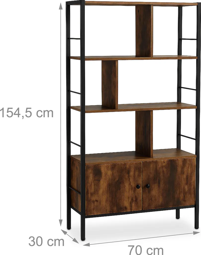 Bibliothèque avec Placard de Rangement Bas Relaxdays Style Scandinave - 4