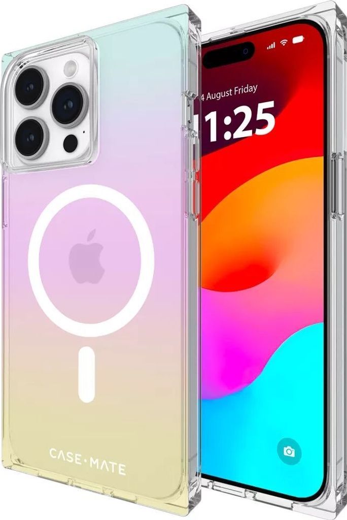 CASE MATE, MagSafe Hülle iPhone 15 Pro Max BLOX Rainbow Frosting, Bunt