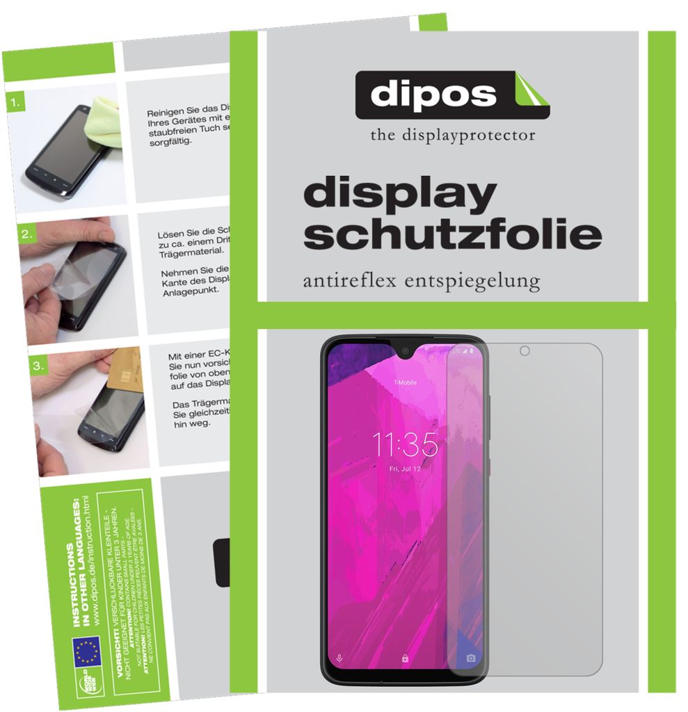 5x Schutzfolie für T-Mobile Revvlry Plus matt Displayschutzfolie Folie Display Schutz dipos