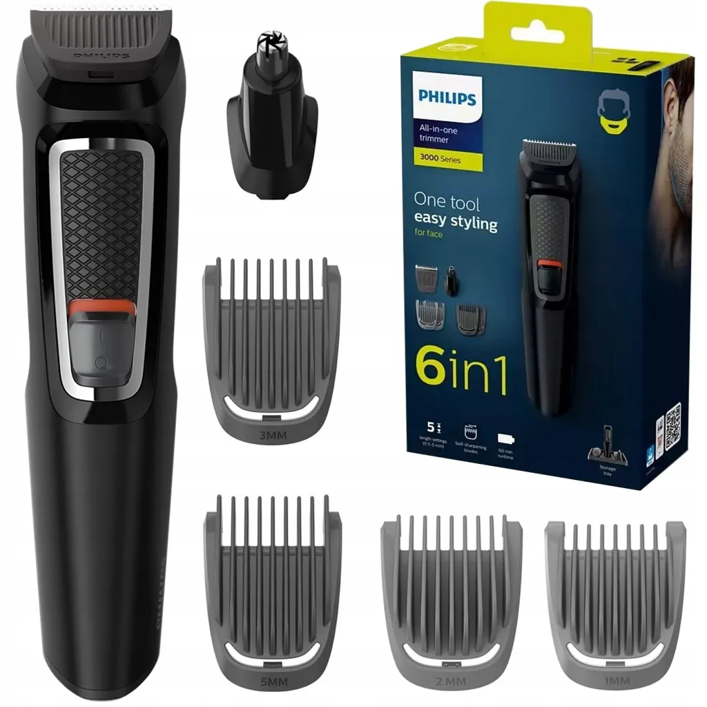 Philips MULTIGROOM 3000 MG3711/15: Lame in Acciaio Autoaffilanti - 3