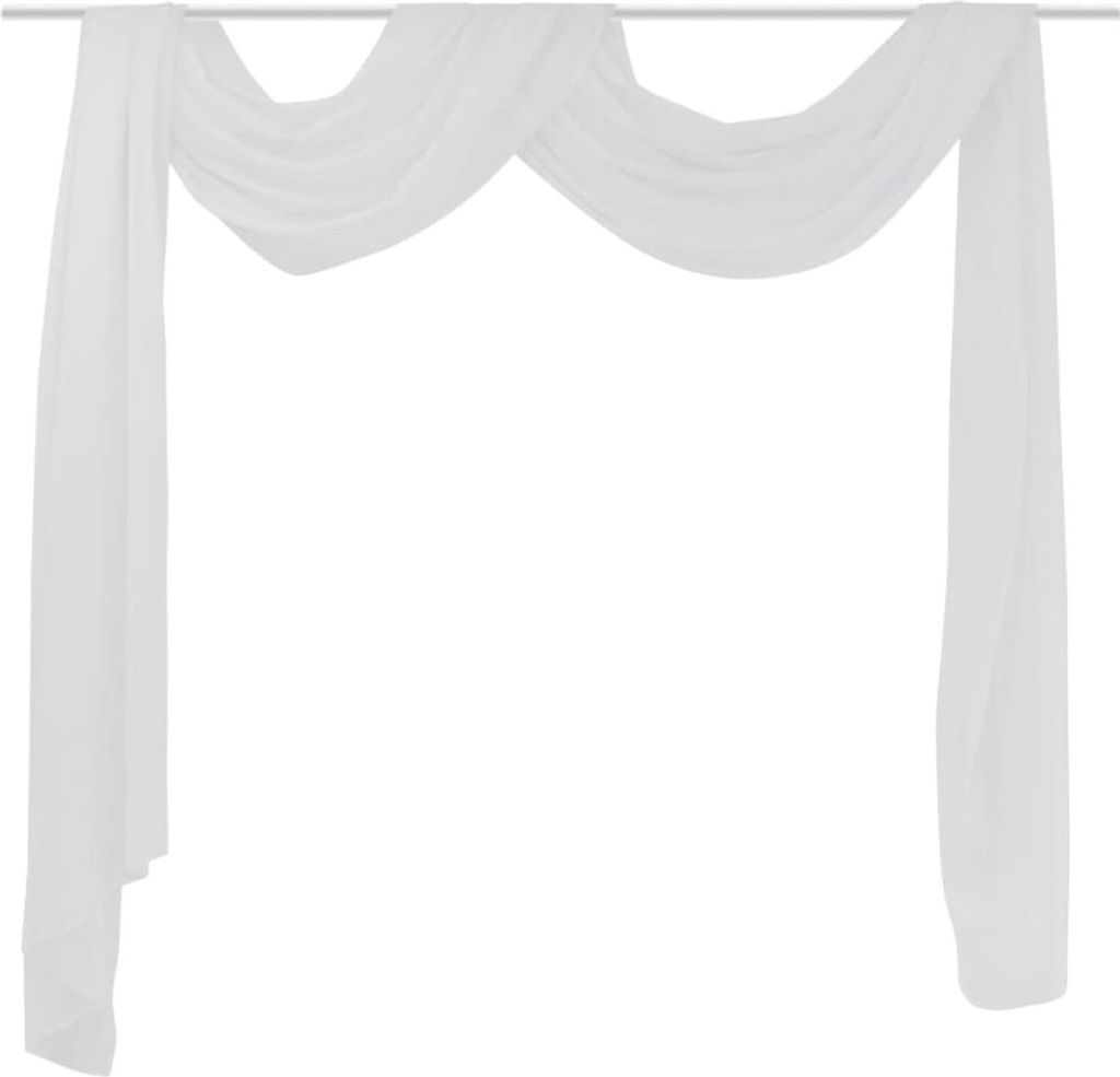 vidaXL Tenký voálový křížový závěs 140 x 600 cm Bílá Obrázek produktu 
