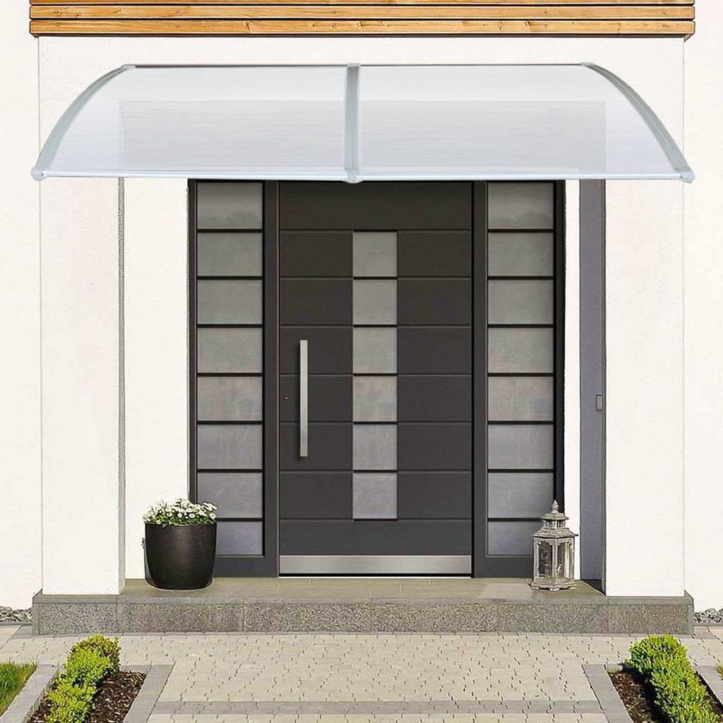 Türüberdachung Wasserdichte Haustür Vordach Überdachung Haustür aus Aluminium und Polycarbonat für Türdach,Balkon 100x300cm