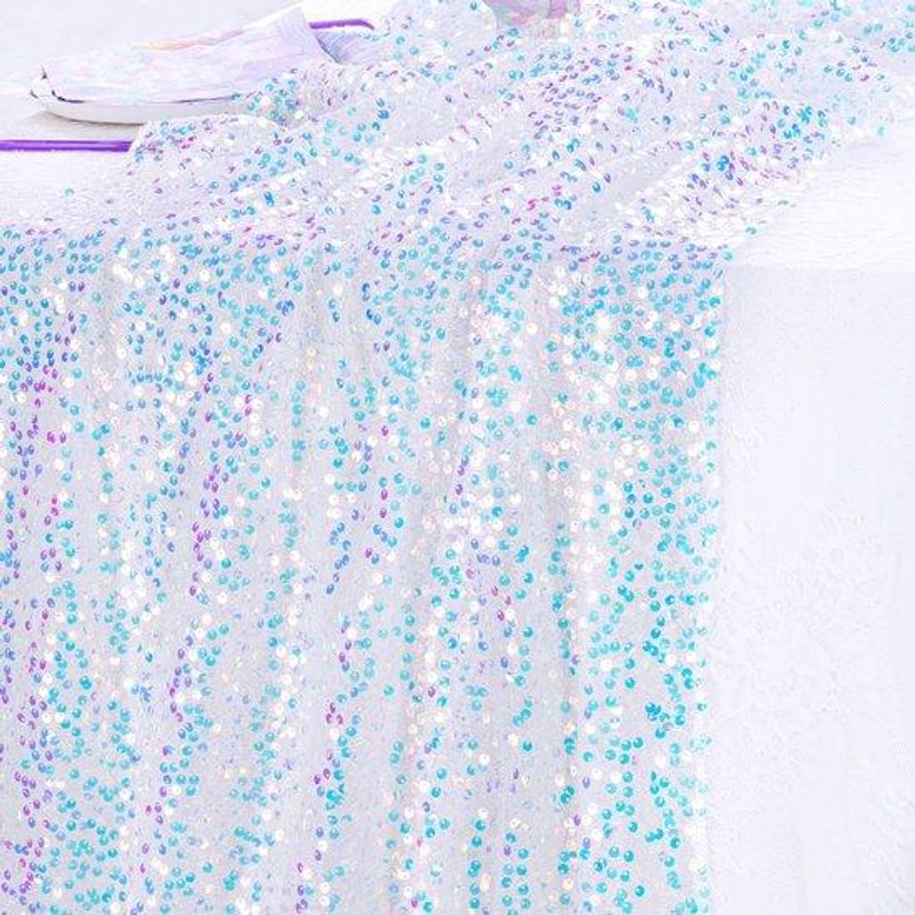 Tafelloper aus weißem Plastik 63 x 300 cm Tafellinie für Meerjungfrau Pailletten, geeignet für Feierdekorationen Geburtstage Hochzeiten Weihnach...