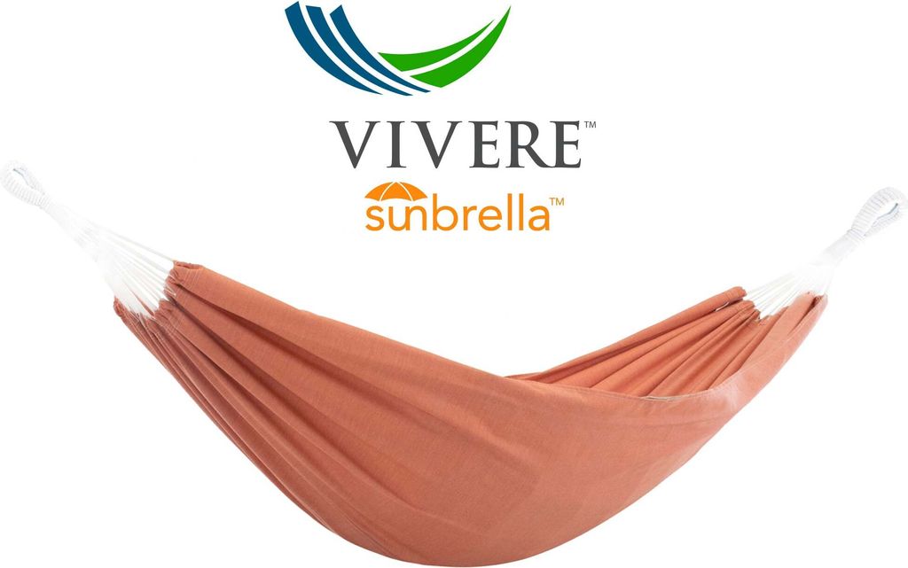 VIVERE Brazilianische Hängematte aus Sunbrella 370x140 cm – 200 kg Belastung - Coral