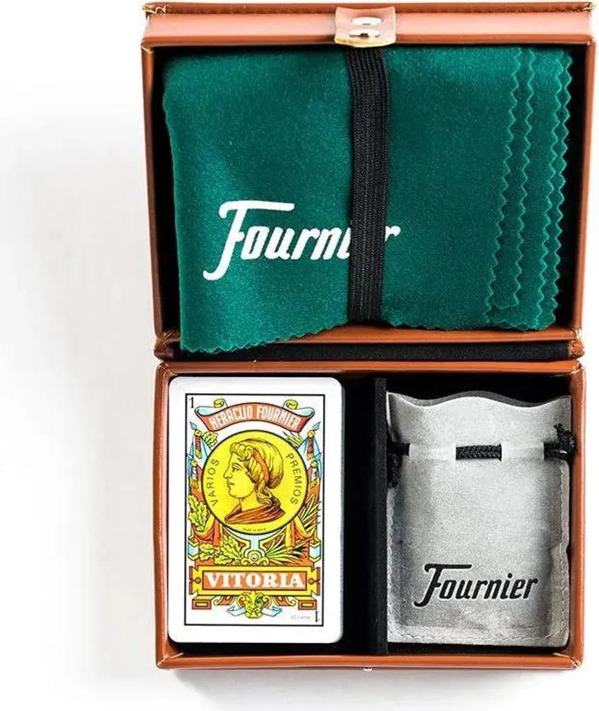 Fournier Jeu de Musique avec Plateau Menthe et Boîte en Simili Cuir Vert