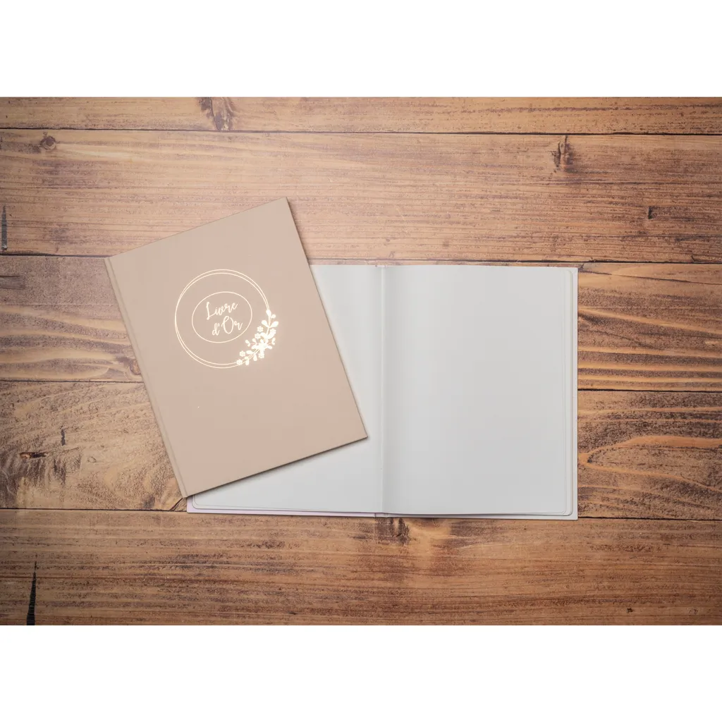 Livre d'Or Exacompta Ringflower Latte 47633E avec Finition Dorée - 3