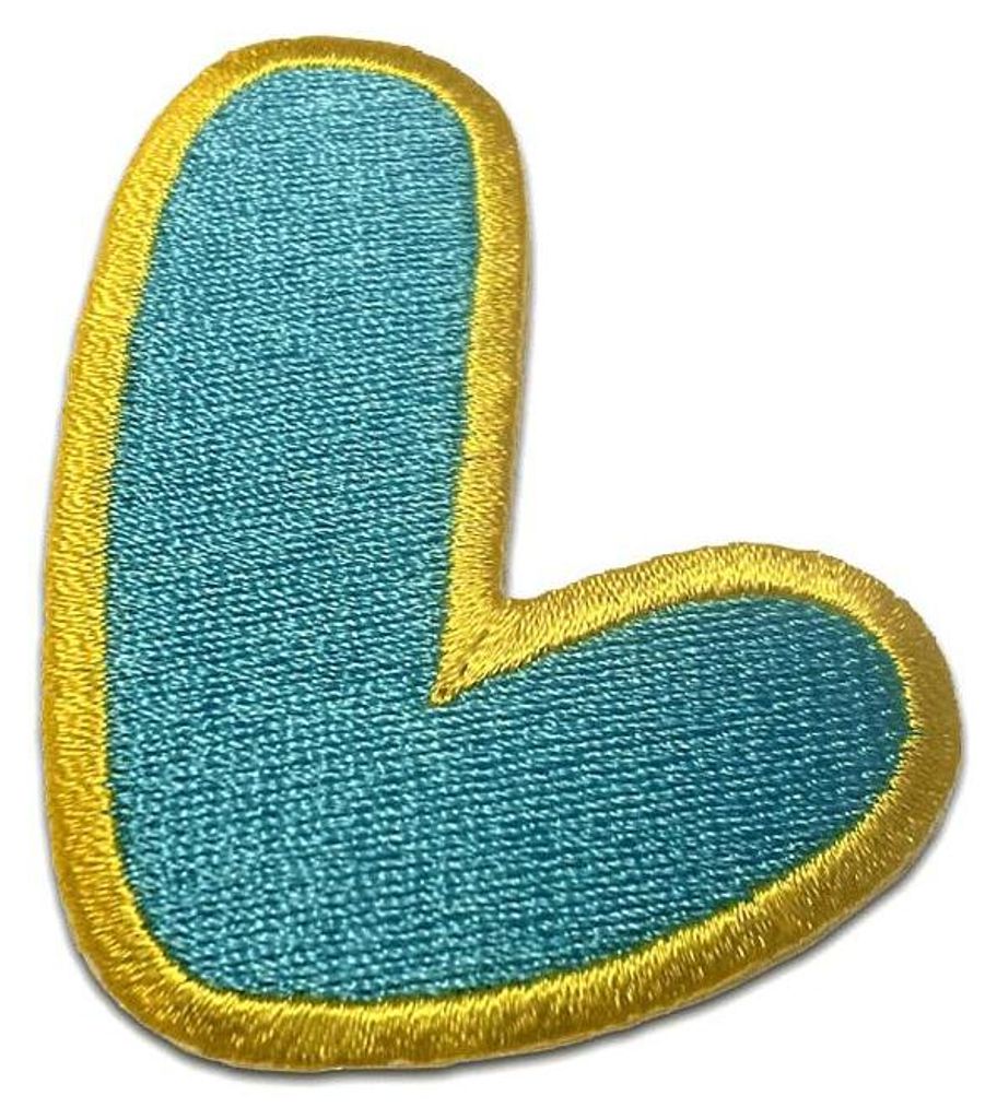 Buchstabe L - 6.3x4.6cm: Alphabet Buchstaben Einzeln Auswählbar - Aufnäher, Bügelbild, Aufbügler, Applikationen, Patches, Flicken, Zum Aufbügeln