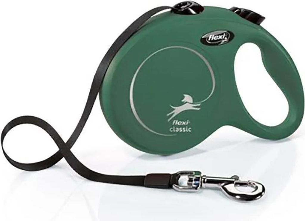 Laisse New Classic S Tape 5 m Olive green Flexi Image du produit 