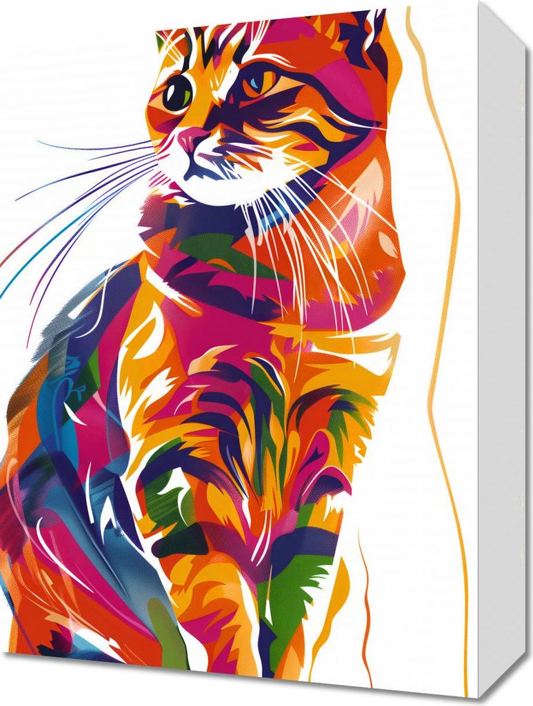 Bild 30x40cm Gesättigte Katze