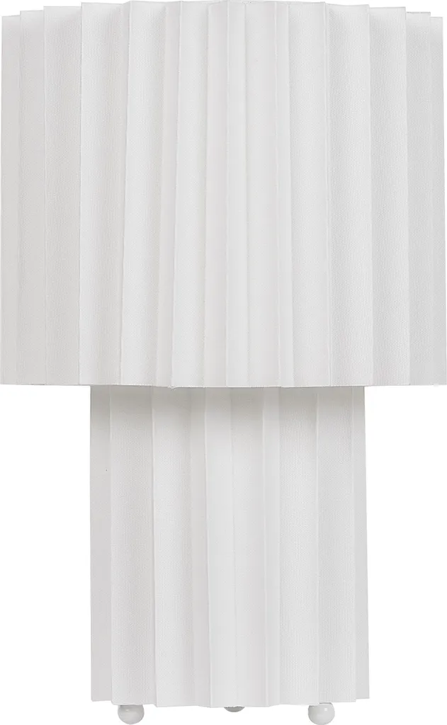 BELIANI Lampe de table blanc lin 40 cm avec abat-jour tambour rainuré