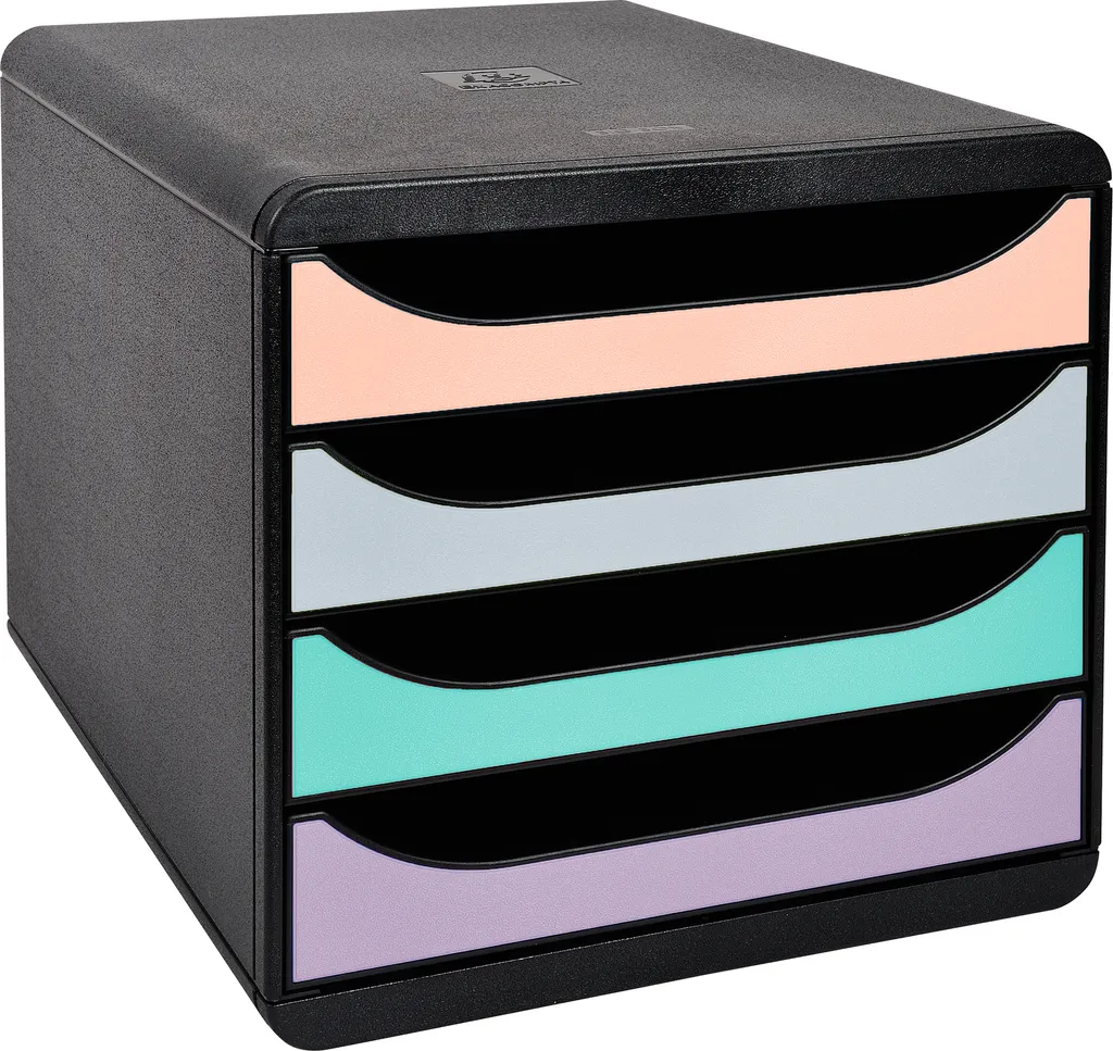 Module de rangement empilable Exacompta Big Box avec 4 tiroirs ouverts