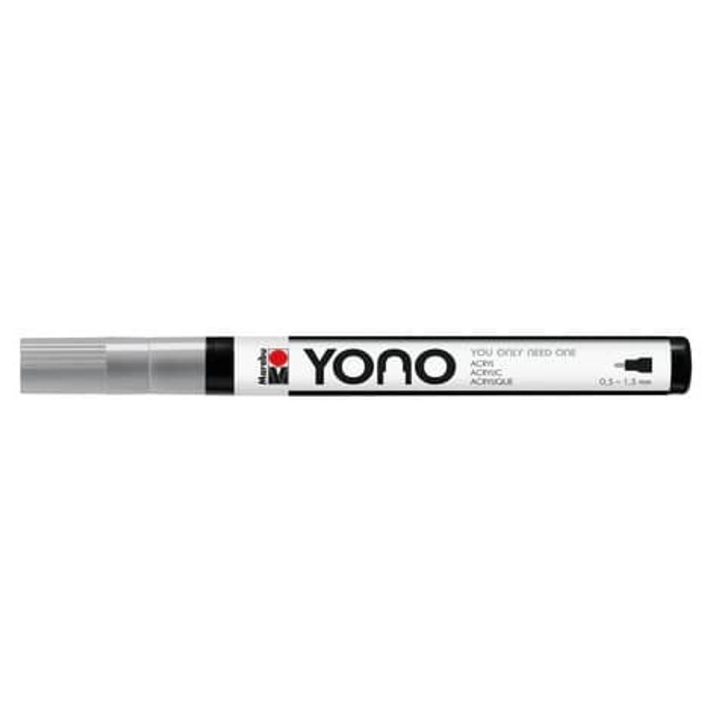 Marabu YONO, Grau, Mehrfarbig, 1 Farben, 0,5 mm, 1,5 mm, Kanvas, Stoff, Metall, Kunststoff, Stein, Holz