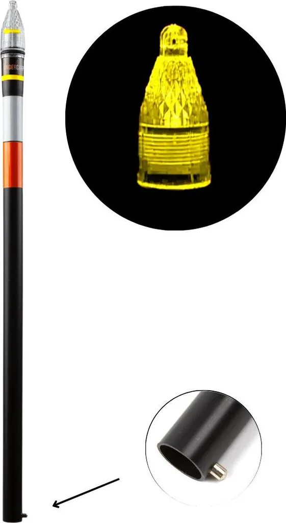 Tête lumineuse jaune 50 cm avec allumage automatique crépusculaire intégré