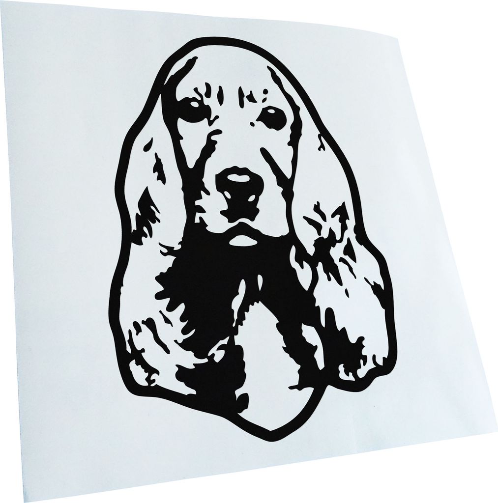 Kiwistar - Autoaufkleber - Cocker Spaniel Hund - Schwarz - 50x36cm - Aufkleber für Auto, Laptop, Fahrrad, LKW, Motorrad Mehrfarbig JDM Decal Racing
