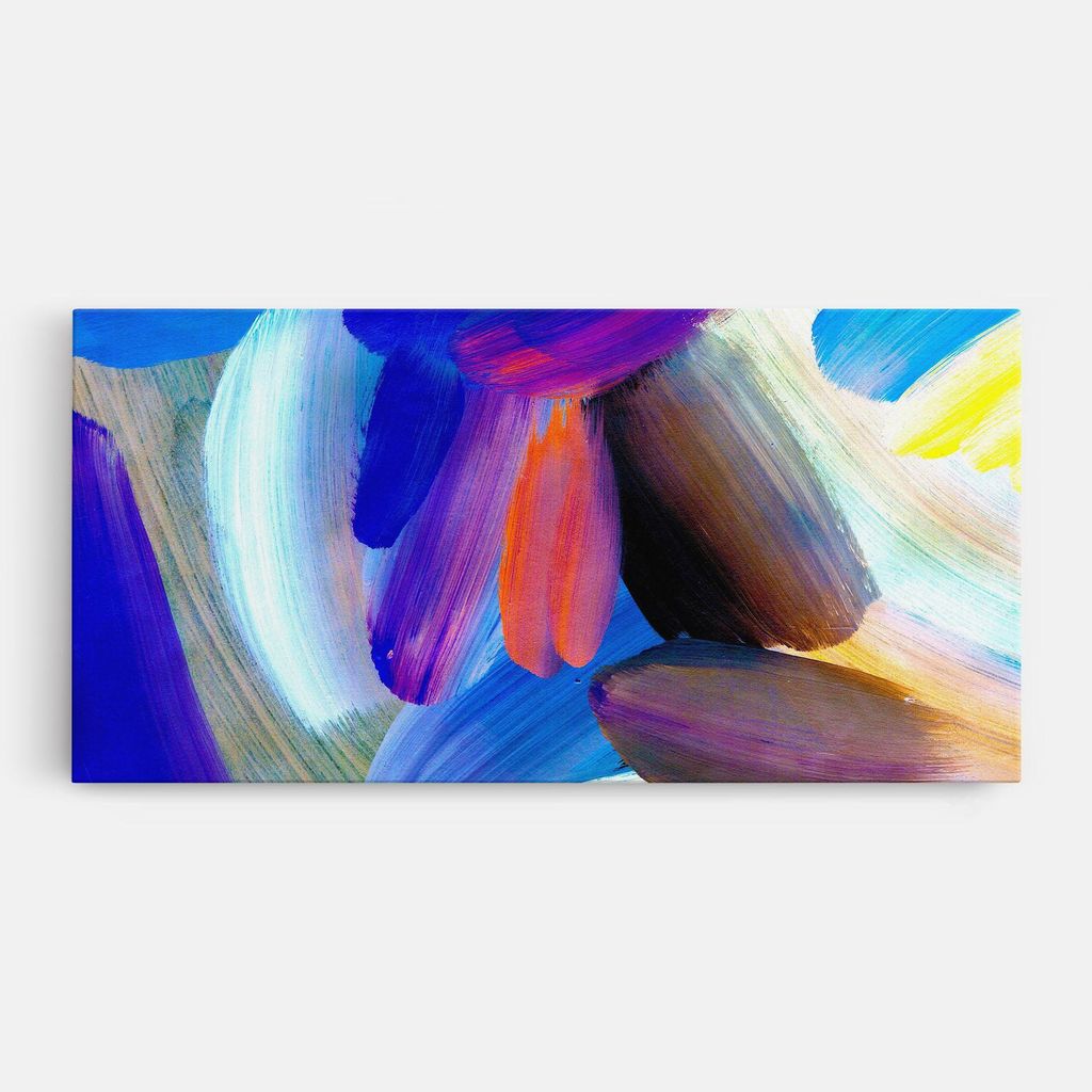 ARTHUB Leinwandbild 40x80 cm, Colorful Abstract | Wohnzimmerdekoration, Hängende Bilder, Wanddekoration, Heimdekoration, Abstrakte, Abstrakte Kunst