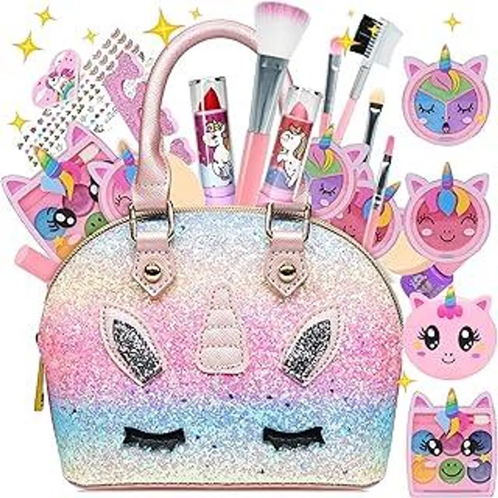 Valigetta Trucchi Bambina Unicorno Lavabile - Regalo Natale 4-12 Anni