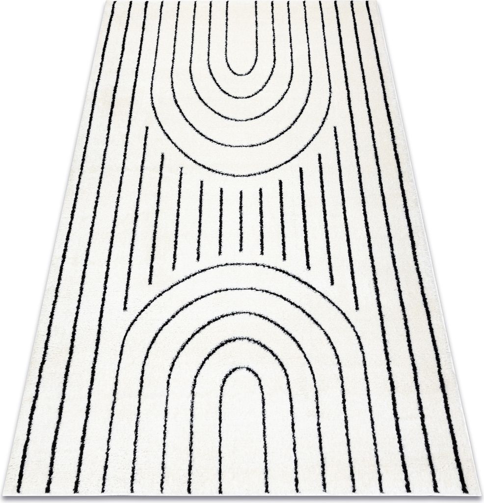 Modern Teppich MODE 8494 geometrisch creme / schwarz beige 200x290 cm
