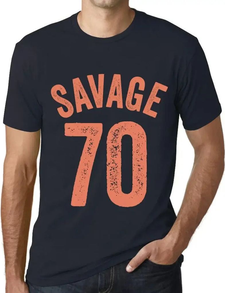 Herren Grafik T-Shirt Savage 70 Geschenk 70. Geburtstag Jahrestag 70 Jahre Jubiläum 70 Jährige Mann Jahrgang 1954 Kurzarm Lustige Druck