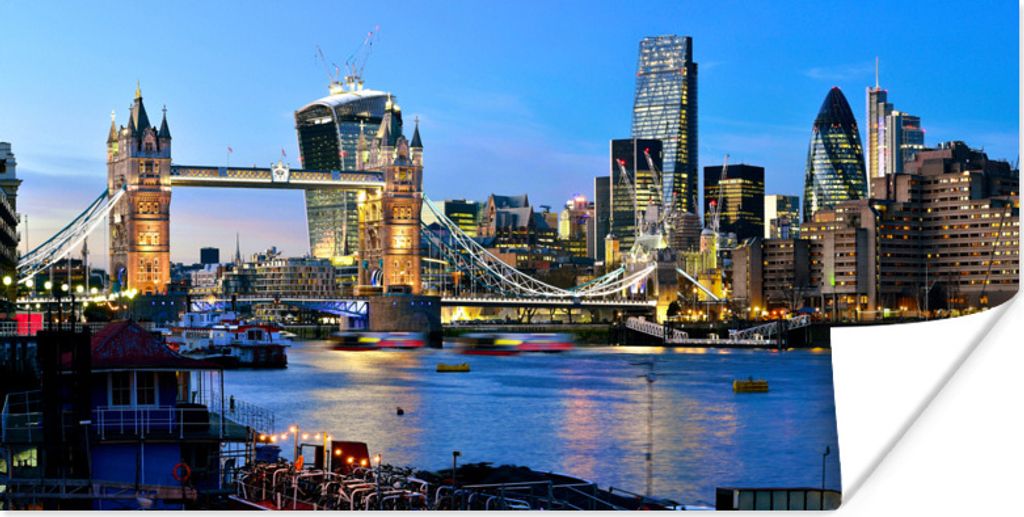 MuchoWow Poster London - Tower Bridge 80x40 cm - Wanddeko