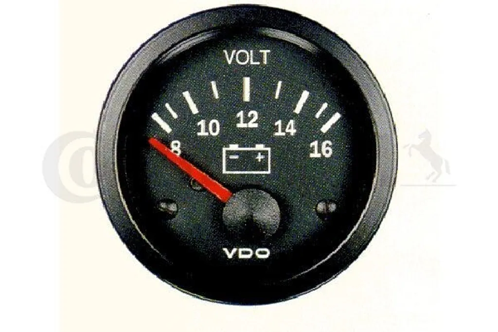 Voltmètre VDO Continental Ø52mm avec Rétroéclairage et Finition Noire