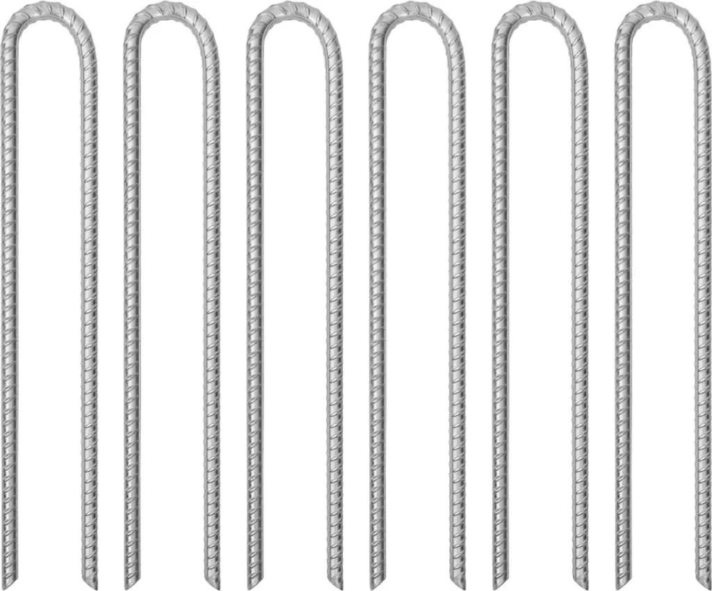 Piquets de tente en U 41,5 cm en acier galvanisé - Lot de 6 sardines