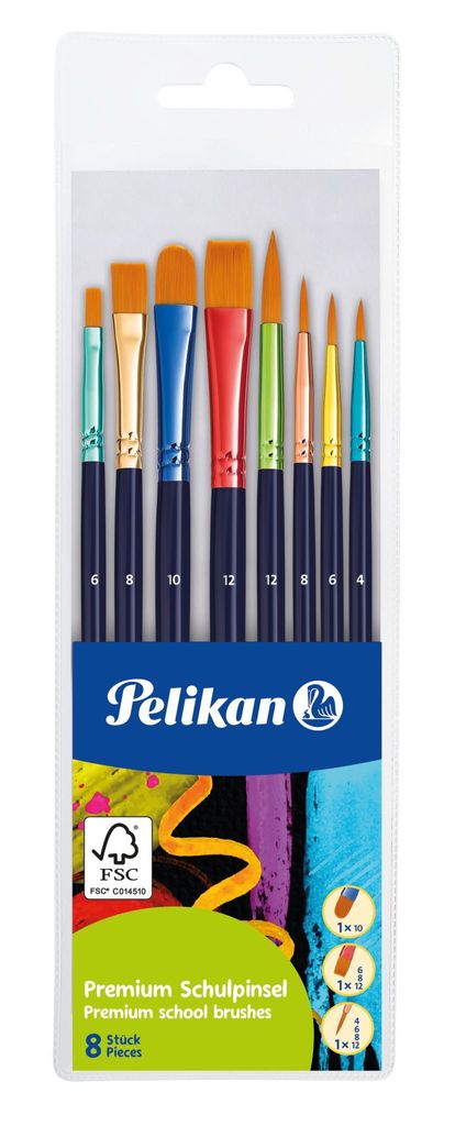 Pelikan Schulpinselset Premium PI8/PB 8 Stück Produktbild 