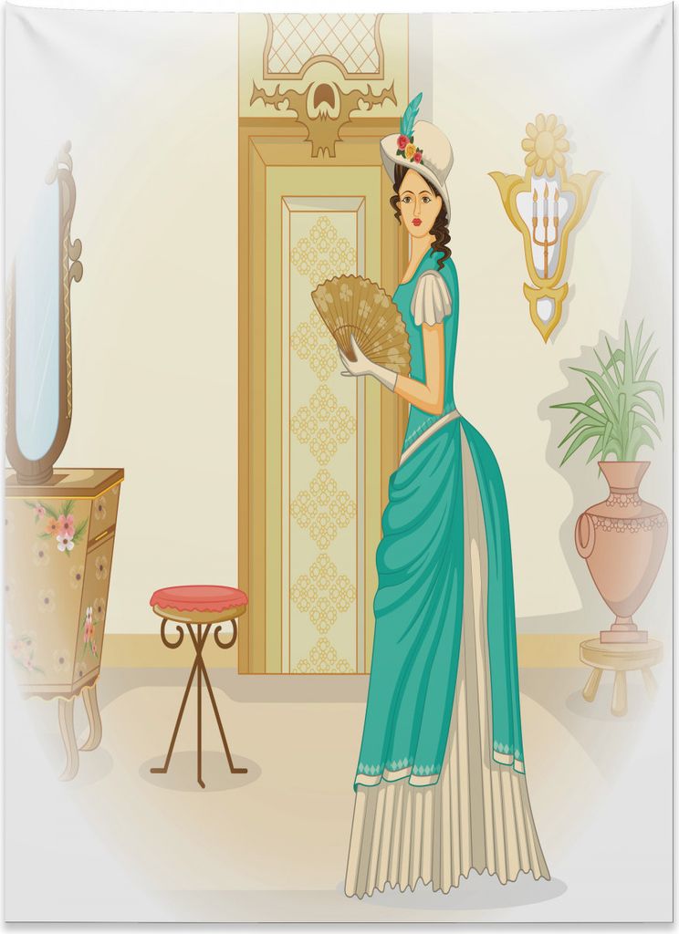 Abakuhaus Renaissance Wandteppich, Vintage Frau Handgebläse aus Weiches Mikrofaser Stoff Kein Verblassen Klare Farben Waschbar, 110 x 150 cm, Mehr...