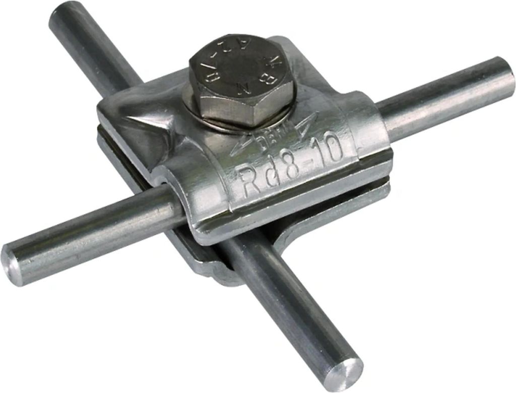DEHN MV-Klemme, Al, für Rd 8-10mm, mit Sechskantschraube und Federscheibe, 1 Stk.