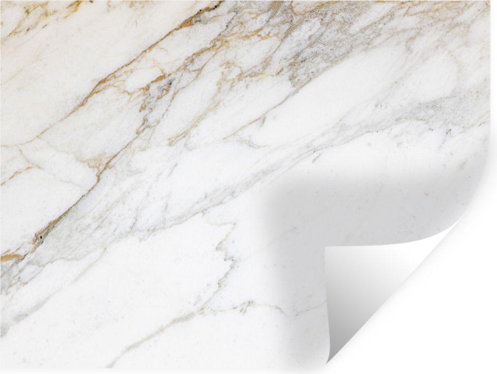 MuchoWow Wandtattoo Wandsticker Wandaufkleber Marmor - Stein - Weiß - Gold - Marmoroptik - Stein - Luxus 160x120 cm Selbstklebend und Reposition...