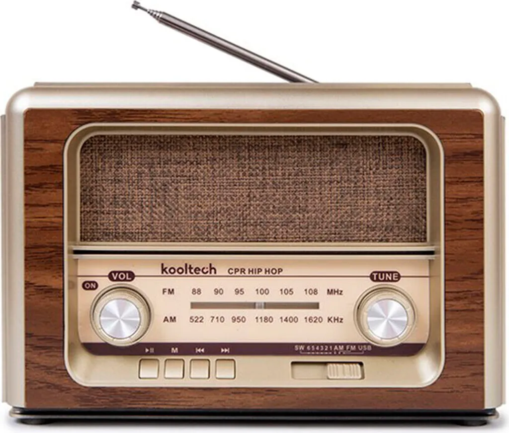 Radio rétro Bluetooth AM FM Kooltech nomade avec batterie longue durée