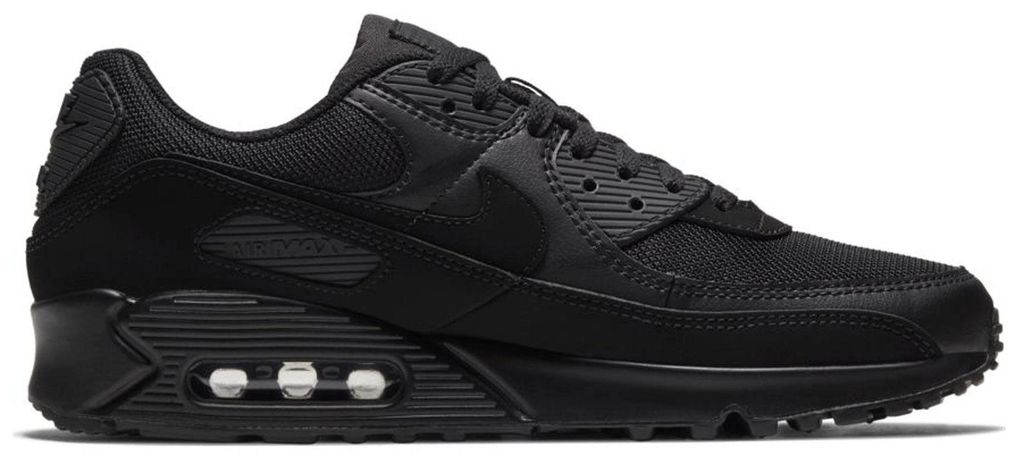 NIKE AIR MAX 90 365 Herren Schwarz Sportschuhe Leder Produktbild 