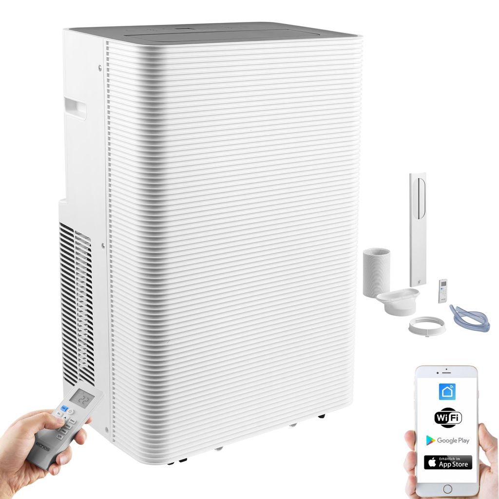 Echos Mobile Klimaanlage 12.000 BTU mit WiFi Smart Home Aircooler Air Conditioner Klima Anlage Weiß