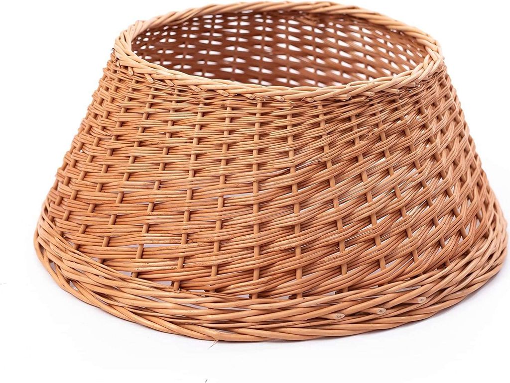 BOGATECO Weidenkorb für den Weihnachtsbaum 50cm Durchmesser | Weihnachtsbaum Rock aus Weide | Weihnachtsbaumkorb | Naturfarbe Christbaumstände au...