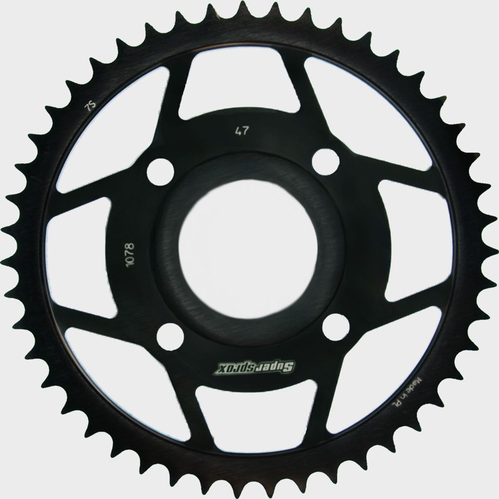 Stahl-Kettenrad Supersprox 420 - 47Z (schwarz) RFE-1078:47-BLK|ID 54,0 LK 92,0 4-Loch