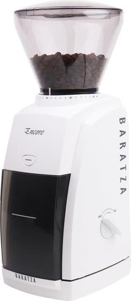 Baratza Encore elektrische Kaffeemühle weiß, konisches Mahlwerk, 40 Mahlgrade, 35 cm Höhe