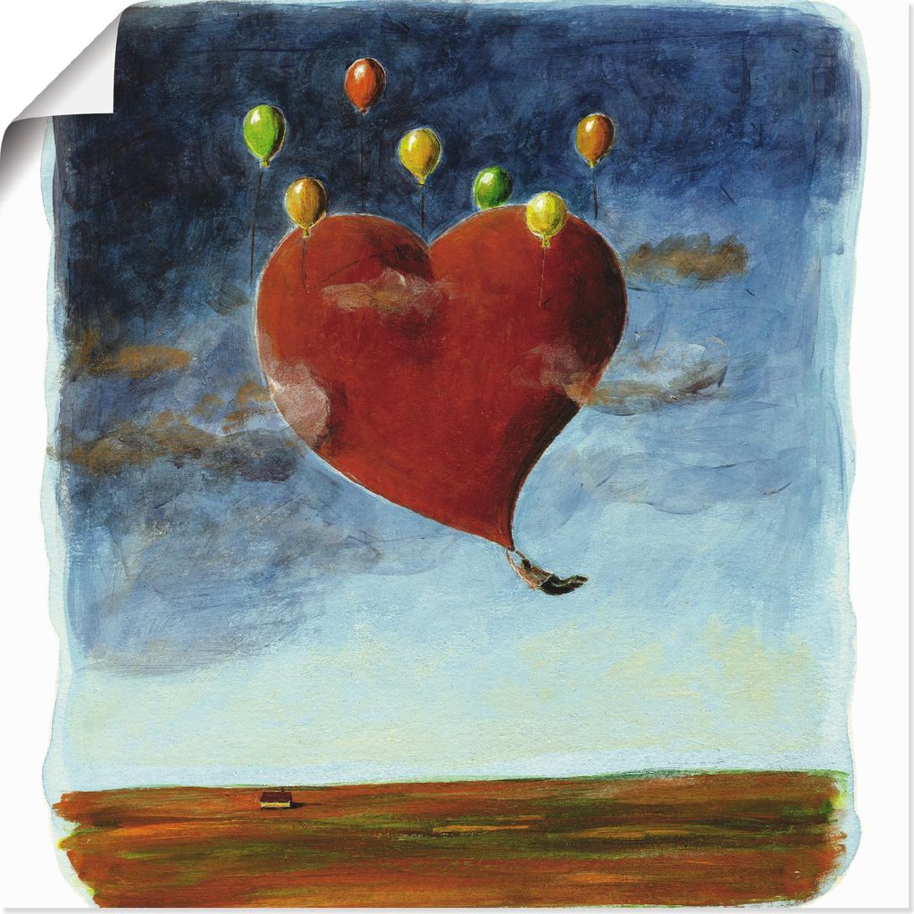 ARTland Poster Fliegendes Herz Größe: 30x30 cm