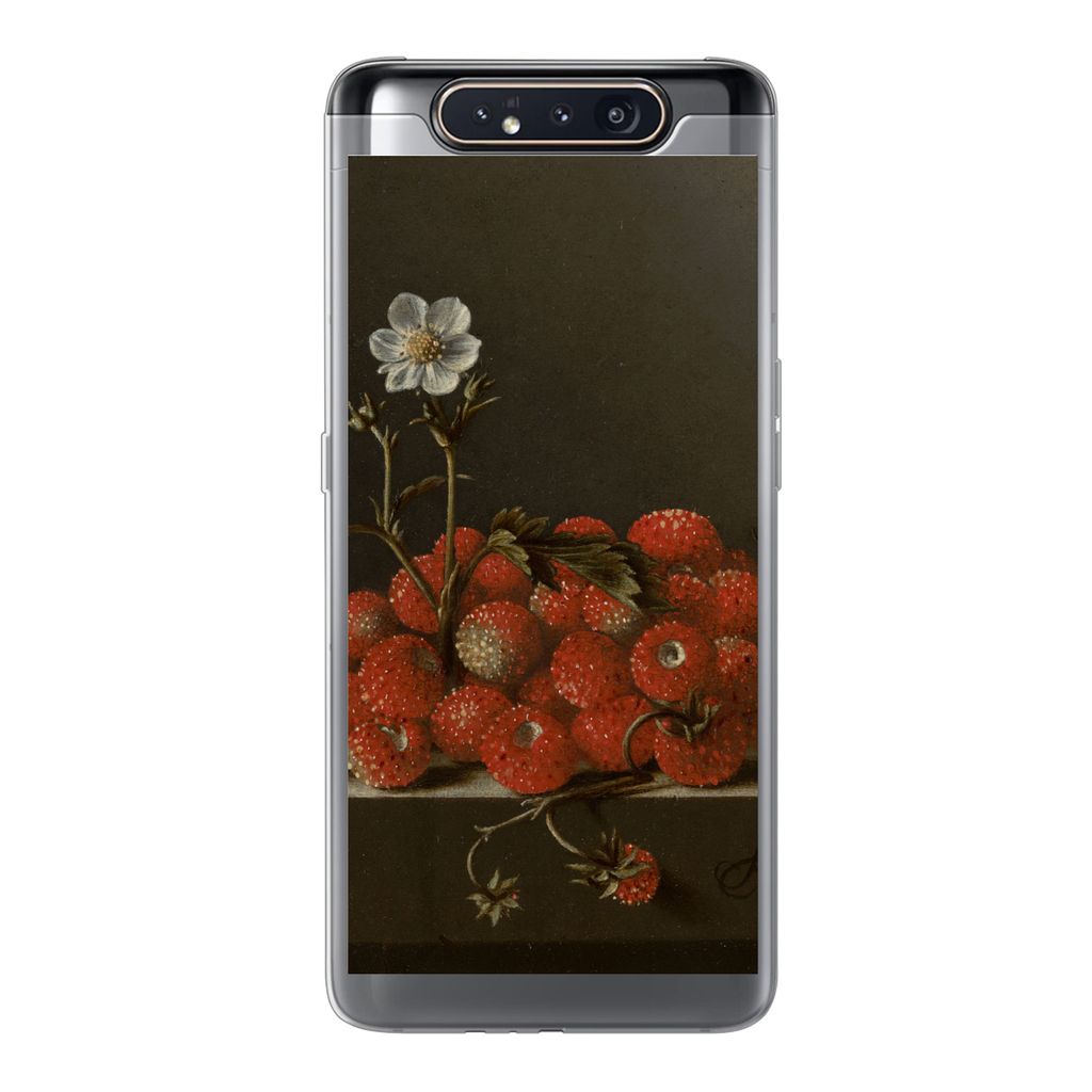 MuchoWow Handyhülle Schutzhülle Hülle für Samsung Galaxy A80 Stilleben mit Walderdbeeren - Gemälde von Adriaen Coorte Silikon Softcase Handy...