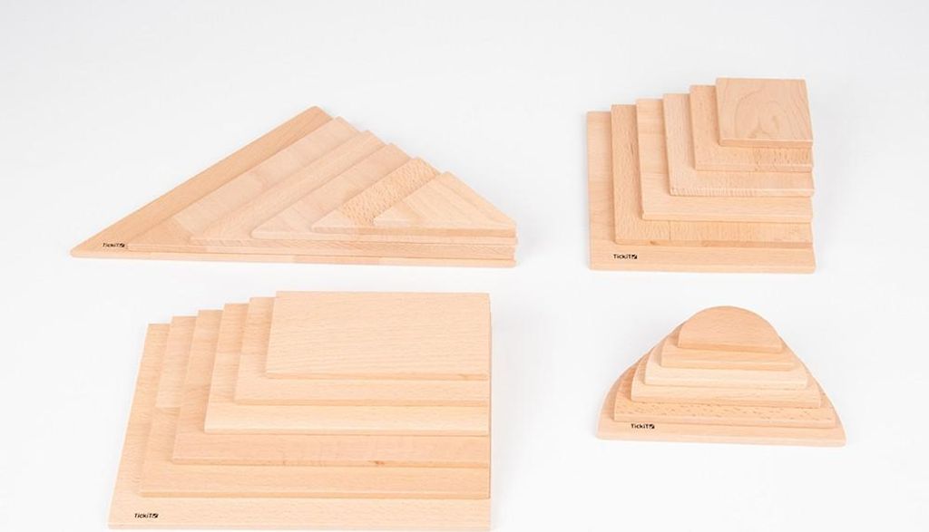 TickiT Holz-Bauplatten Architektenset natürliches Spielzeug