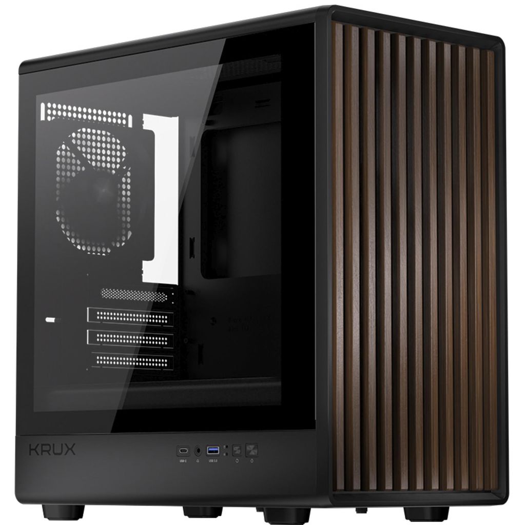 Krux Helio schwarz/holz Tempered Glass Produktbild 