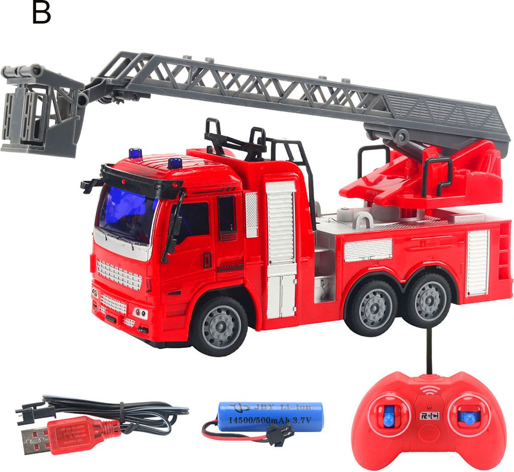 Fernbedienung elektrische Spray Wasser Feuerwehrmann Feuerwehrauto Auto Modell Kinder Spielzeug Geschenk-B