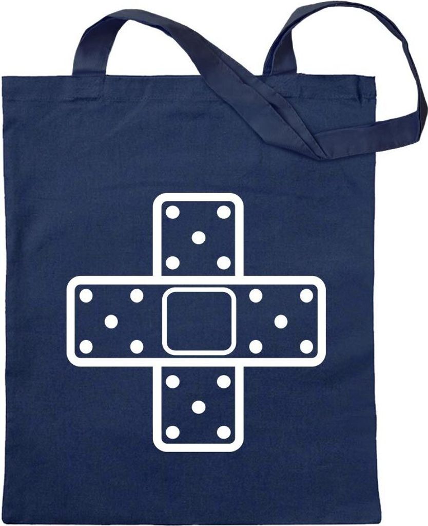 Kiwistar - Baumwolltasche - dunkelblau - JDM Pflaster Motiv 2 - Tragetasche Stoffbeutel Umhängetasche Langer Henkel