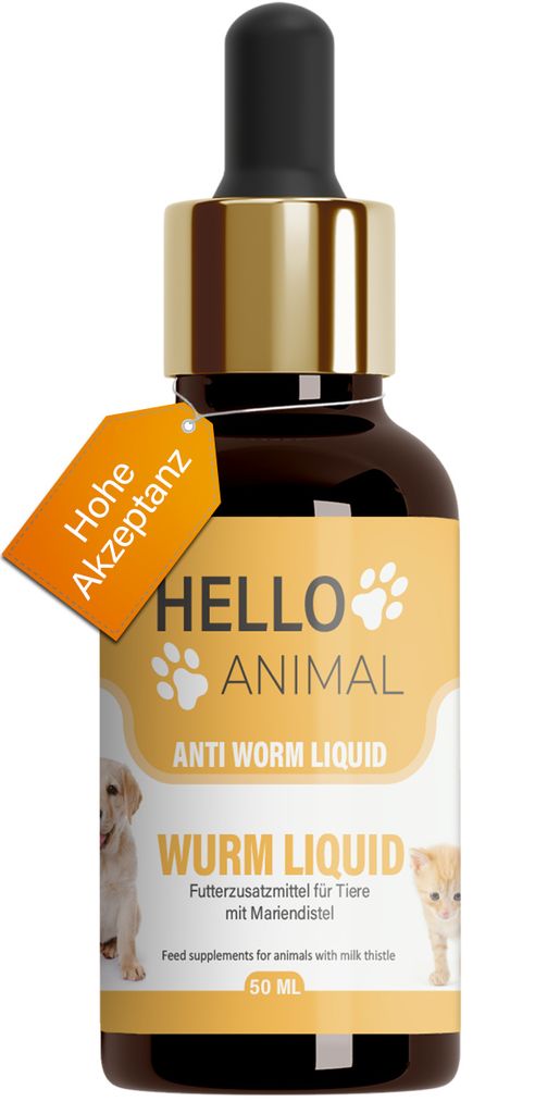 Hello Animal® Wurm Liquid – Entwurmungskur für Hunde, Produktbild 