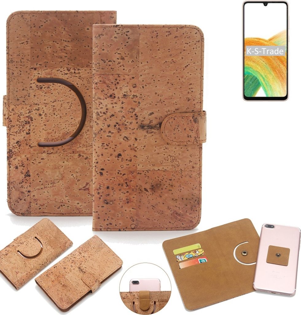K-S-Trade Handy-Hülle Schutz-Hülle kompatibel mit Samsung Galaxy A33 5G Handyhülle Schutzhülle Korkhülle Kork-Hülle 1x
