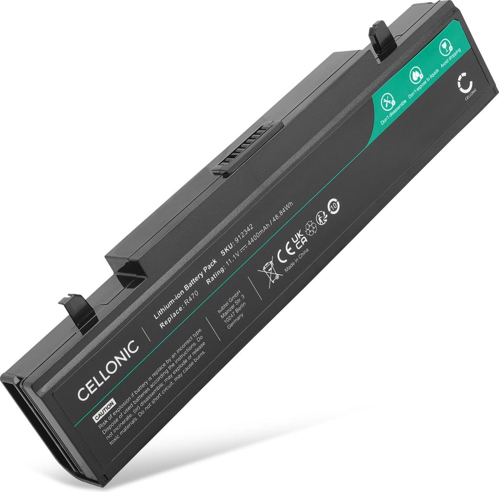 CELLONIC 1x Akku für Notebook Kompatibel mit Samsung E452 / NP-E452, RC520 / NP-RC520, R540 / NP-R540, AA-PB9MC6W - (4400mAh, 11.1V)