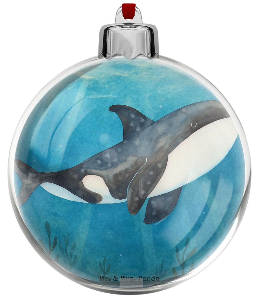 Mr. & Mrs. Panda weihnachtsanhänger Orca Design - Weiß - Geschenk, christbaumkugeln, Meer, Wal, christbaumkugel, dekokugeln, Selbstliebe, weihnac...