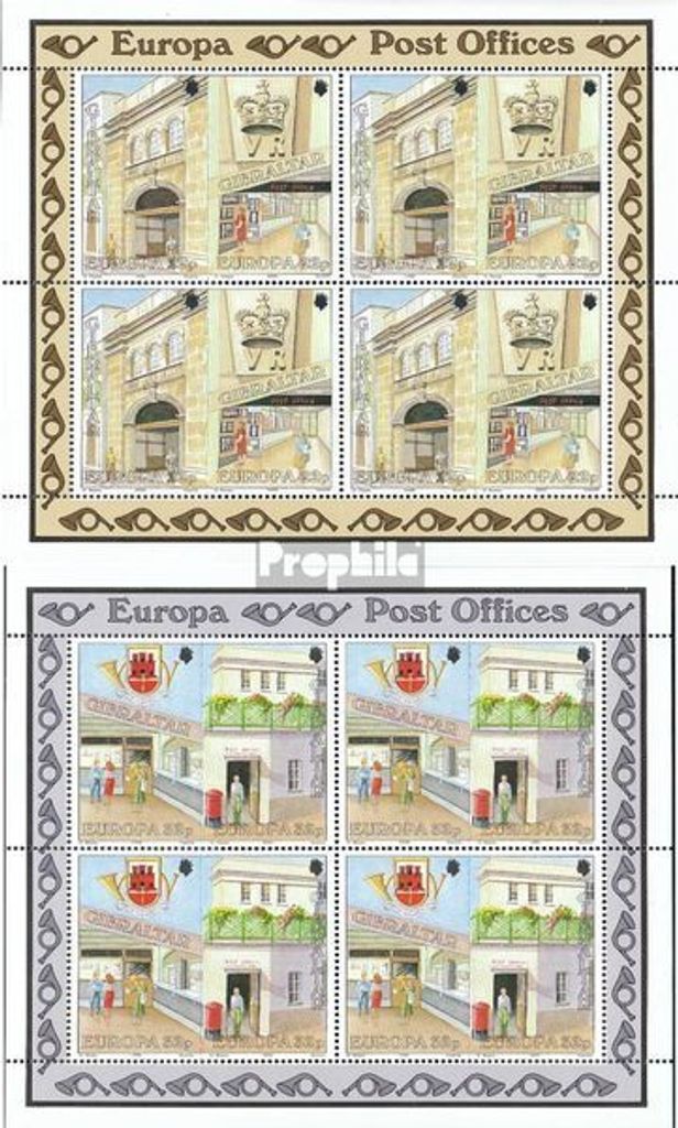 Briefmarken Gibraltar 1990 Mi 590-593 Kleinbögen Produktbild 